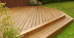Timber decking at back of house